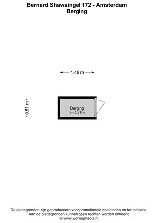 Floorplan - Bernard Shawsingel 172, 1102 VD Amsterdam